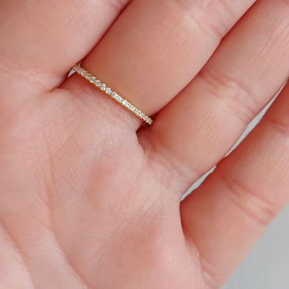 14K Gold Plated Sterling Silver Band Ring - Picture 6 of 10